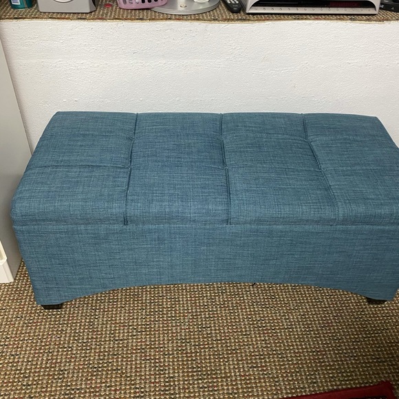 Storage & Organization Dark Blue Storage Ottoman Bench Poshmark